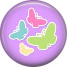 Butterflies on Purple Background 1 Inch Button Badge Pin Pinback Button - 2070