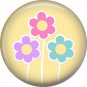 Spring Flowers on Yellow Background 1 Inch Button Badge Pin Pinback Button - 2071
