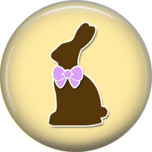 Easter Bunny on Yellow Background 1 Inch Button Badge Pin Pinback Button - 2079