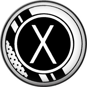 Stripes and Dots, 1 Inch Pinback Button Badge Art Deco Style Alphabet Letter X