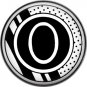Stripes and Dots, 1 Inch Pinback Button Badge Art Deco Style Alphabet Letter O