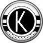 Stripes and Dots, 1 Inch Pinback Button Badge Art Deco Style Alphabet Letter K
