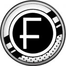Stripes and Dots, 1 Inch Pinback Button Badge Art Deco Style Alphabet Letter F