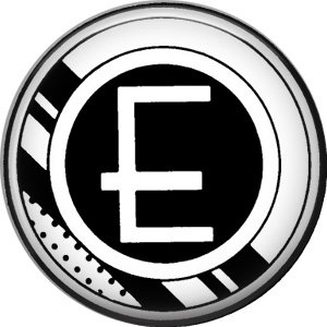 Stripes and Dots, 1 Inch Pinback Button Badge Art Deco Style Alphabet Letter E