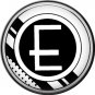 Stripes and Dots, 1 Inch Pinback Button Badge Art Deco Style Alphabet Letter E