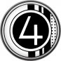 Stripes and Dots, 1 Inch Pinback Button Badge Art Deco Style Alphabet Number 4