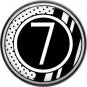 Stripes and Dots, 1 Inch Pinback Button Badge Art Deco Style Alphabet Number 7