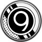 Stripes and Dots, 1 Inch Pinback Button Badge Art Deco Style Alphabet Number 9