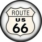 Route US 66 Shield, 1 Inch Americana Button Badge Pinback - 0411