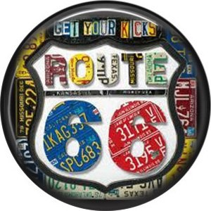 Get Your Kicks Route 66 1 Inch Americana Button Badge Pinback - 0416