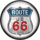 Route US 66 Sign 1 Inch Americana Button Badge Pinback - 0417