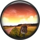 Route 66 Sunset 1 Inch Americana Button Badge Pinback - 0418
