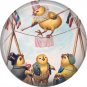 1" Inch Pinback Button Badge Vintage Easter Image of Chicks on the Tightrope - 0144