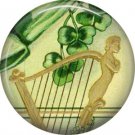 1 Inch Irish Clairsearch Harp Ephemera Lapel Pin, St. Patricks Day Button Badge  - 0446
