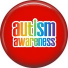 Autism Awareness on Red Background, 1 Inch Pinback Button Badge Pin - 0491