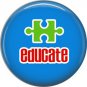 Educate on Blue, Autism Awareness 1 Inch Button Badge Pin - 0506