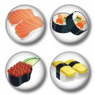 Sushi, Lot of Four 1 Inch Pin Back Buttons