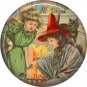 Fortune Teller Witch, 1 Inch Button Badge Pin of Vintage Halloween Image - 0470