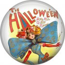 Lady with Big Bow Tie, 1 Inch Button Badge Pin of Vintage Halloween Image - 0466