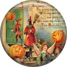 Trick or Treaters, 1 Inch Button Badge Pin of Vintage Halloween Image - 0483