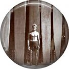 Man with 15 Foot Surf Board, One Inch Mid Century Tropical Themed Button Badge Pin - 0904
