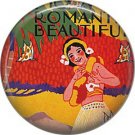 Mid Century Hula Dancer, One Inch Vintage Image on Ephemera Lapel Pin Button Badge - 0914