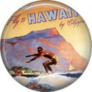 Mid Century Surfer on Travel Poster, One Inch Ephemera Lapel Pin Button Badge - 0971