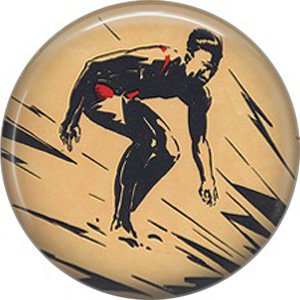 Mid Century Surfer Image  on One Inch Ephemera Lapel Pin Button Badge - 0965