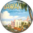 Mid Century Hawaii Postcard on One Inch Ephemera Lapel Pin Button Badge - 0944