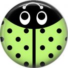 Lime Green Ladybug, 1 Inch Button Badge Pinback - 2516