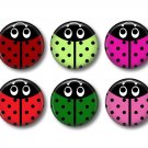 Set of 15 Ladybugs 1 inch Scrapbook Flair Medallions - Set 1
