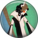 Art Deco Style Lady in Stylish Coat, 1 Inch Button Badge Pin Back - AD07
