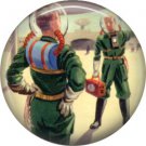 Space Men, Retro Future 1 Inch Pinback Button Badge Pin - 0651