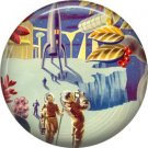 Distant Planet Terrain, Retro Future 1 Inch Pinback Button Badge Pin - 0659