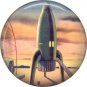 Mid Century Rocket Ship, Retro Future 1 Inch Pinback Button Badge Pin - 0662