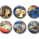 Set of 12 Retro Future 1 Inch Pinback Button Badge Pins - Set 3