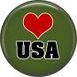 USA Heart Support Our Troops 1 Inch Pinback Button Badge Pin - 5033
