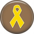 Yellow Ribbon on Tan, Support Our Troops 1 Inch Pinback Button Badge Pin - 5052