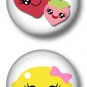 8 Fruit Cuties on 1 Inch Pinback Button Badge Pins - Set 1