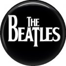 The Beatles, White Lettering on Black 1 Inch Button Badge Pin - 0273