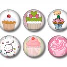 12 Cupcake 1 Inch Pinback Button Badge Pins - Set 1a