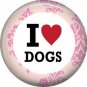 I Love Dogs, Dog is Love 1 Inch Pinback Button Badge Pin - 6122