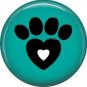 Paw with Heart, Dog is Love 1 Inch Pinback Button Badge Pin - 6137