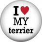 I Love My Terrier, Dog is Love 1 Inch Pinback Button Badge Pin - 6146