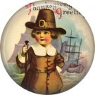 Pilgrim Boy, 1 Inch Pinback Button of Vintage Thanksgiving Image - 0320