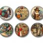 Set of 15 Vintage Thanksgiving 1 inch Scrapbook Flair Medallions - Set 1