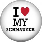 I Love My Schnauzer, Dog is Love 1 Inch Pinback Button Badge Pin - 6155