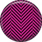 Hot Pink Black Houndstooth in Chevron Pattern, 1 Inch Punk Princess Button Badge Pin - 0342
