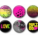 Set of 12 Punk Princess 1 Inch Scrapbook Flair Medallions - Set 1