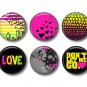 Set of 12 Punk Princess 1 Inch Scrapbook Flair Medallions - Set 1